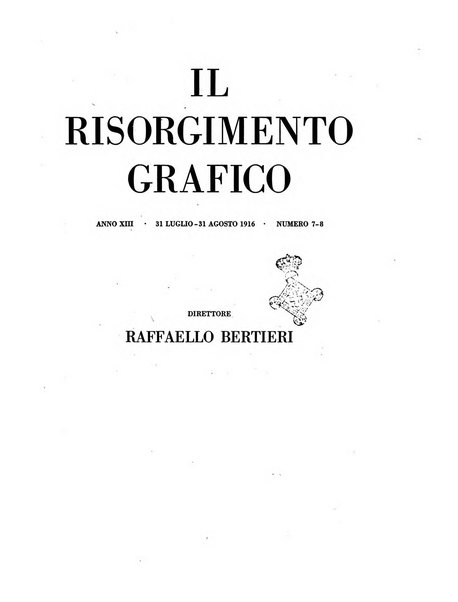 Il risorgimento grafico rivista tecnica mensile di saggi grafici e scritti tecnici