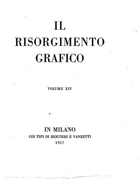 Il risorgimento grafico rivista tecnica mensile di saggi grafici e scritti tecnici