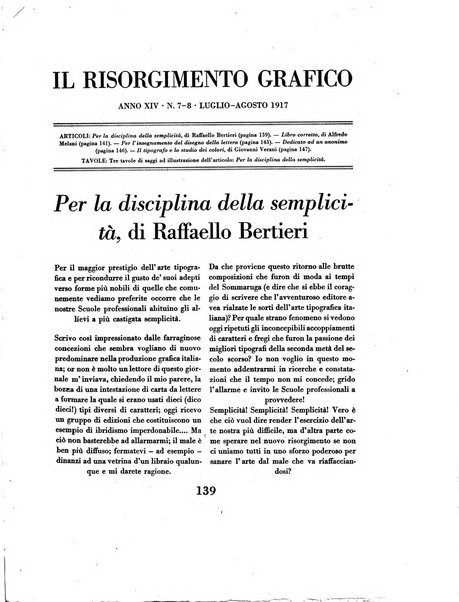 Il risorgimento grafico rivista tecnica mensile di saggi grafici e scritti tecnici