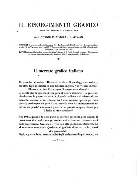 Il risorgimento grafico rivista tecnica mensile di saggi grafici e scritti tecnici