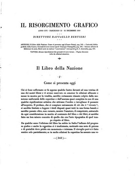 Il risorgimento grafico rivista tecnica mensile di saggi grafici e scritti tecnici