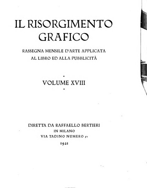 Il risorgimento grafico rivista tecnica mensile di saggi grafici e scritti tecnici