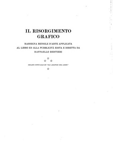 Il risorgimento grafico rivista tecnica mensile di saggi grafici e scritti tecnici