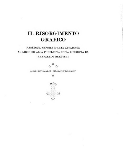 Il risorgimento grafico rivista tecnica mensile di saggi grafici e scritti tecnici