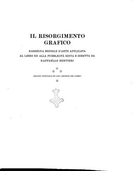 Il risorgimento grafico rivista tecnica mensile di saggi grafici e scritti tecnici