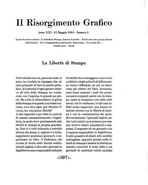 Il risorgimento grafico rivista tecnica mensile di saggi grafici e scritti tecnici