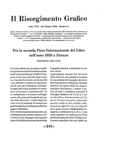 Il risorgimento grafico rivista tecnica mensile di saggi grafici e scritti tecnici