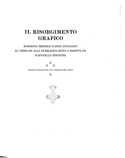 Il risorgimento grafico rivista tecnica mensile di saggi grafici e scritti tecnici