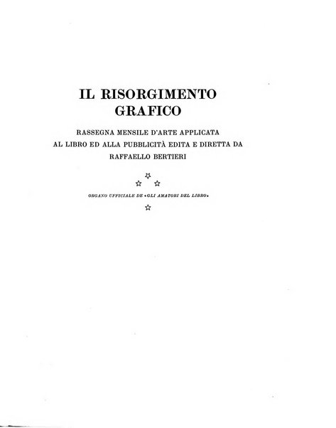 Il risorgimento grafico rivista tecnica mensile di saggi grafici e scritti tecnici