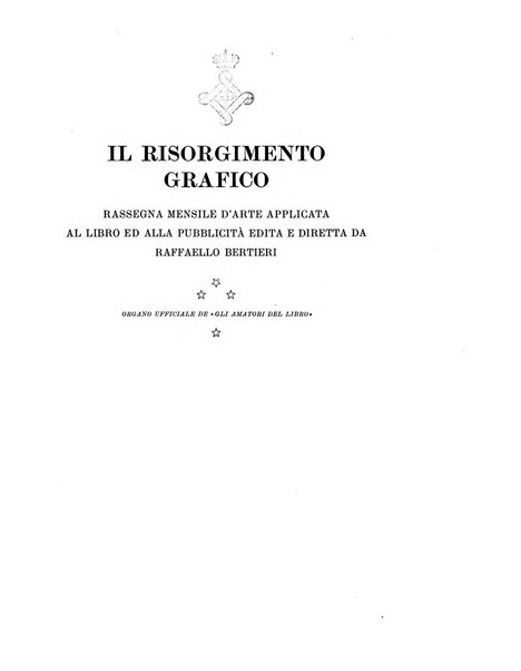 Il risorgimento grafico rivista tecnica mensile di saggi grafici e scritti tecnici