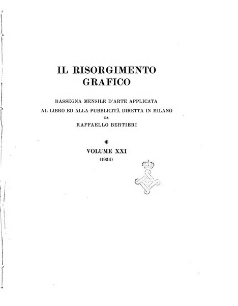 Il risorgimento grafico rivista tecnica mensile di saggi grafici e scritti tecnici