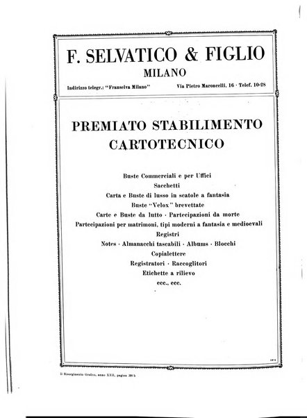 Il risorgimento grafico rivista tecnica mensile di saggi grafici e scritti tecnici