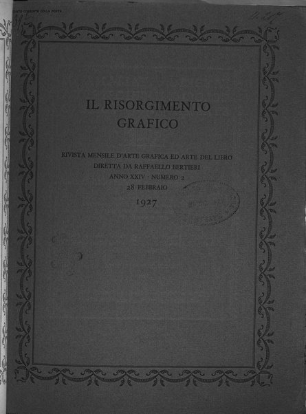 Il risorgimento grafico rivista tecnica mensile di saggi grafici e scritti tecnici