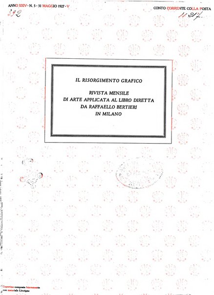 Il risorgimento grafico rivista tecnica mensile di saggi grafici e scritti tecnici