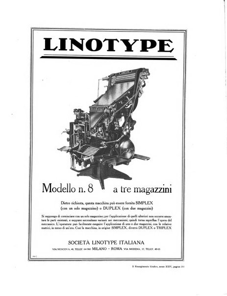 Il risorgimento grafico rivista tecnica mensile di saggi grafici e scritti tecnici