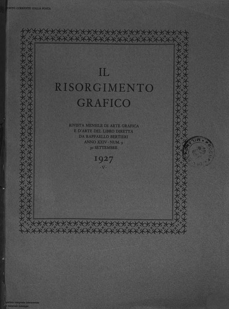 Il risorgimento grafico rivista tecnica mensile di saggi grafici e scritti tecnici