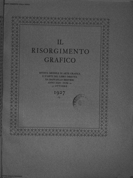 Il risorgimento grafico rivista tecnica mensile di saggi grafici e scritti tecnici