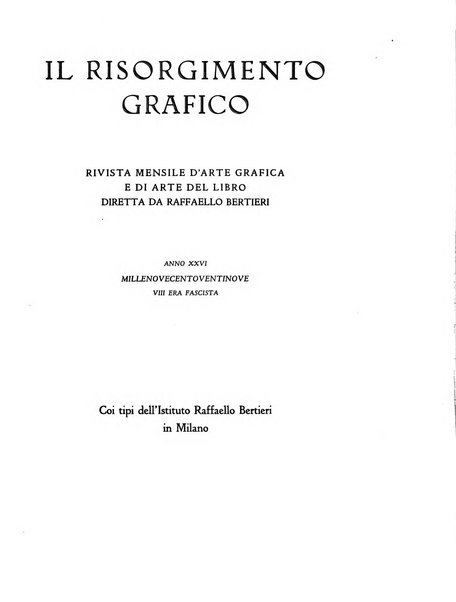 Il risorgimento grafico rivista tecnica mensile di saggi grafici e scritti tecnici