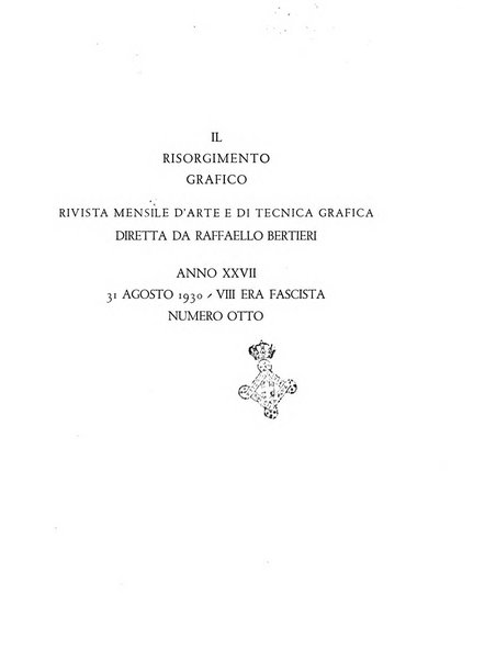 Il risorgimento grafico rivista tecnica mensile di saggi grafici e scritti tecnici