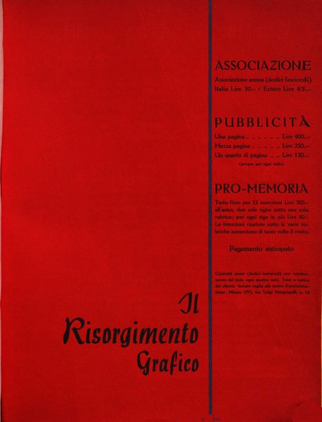 Il risorgimento grafico rivista tecnica mensile di saggi grafici e scritti tecnici