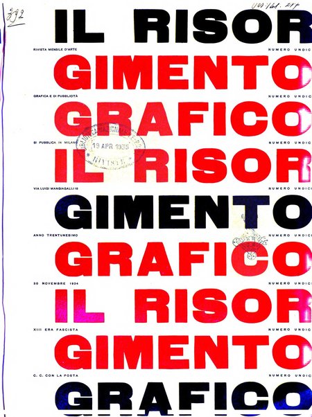 Il risorgimento grafico rivista tecnica mensile di saggi grafici e scritti tecnici