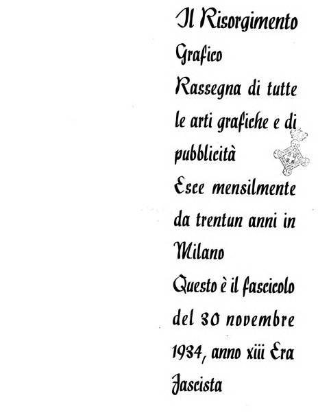 Il risorgimento grafico rivista tecnica mensile di saggi grafici e scritti tecnici