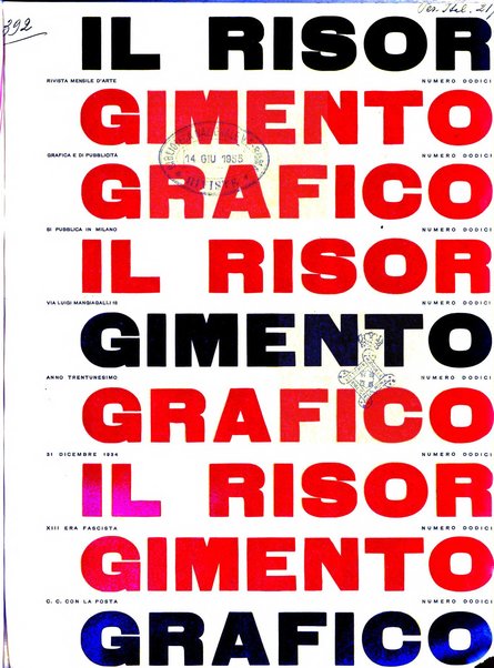 Il risorgimento grafico rivista tecnica mensile di saggi grafici e scritti tecnici