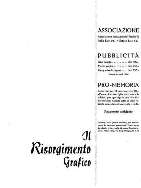 Il risorgimento grafico rivista tecnica mensile di saggi grafici e scritti tecnici