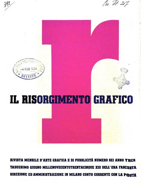 Il risorgimento grafico rivista tecnica mensile di saggi grafici e scritti tecnici