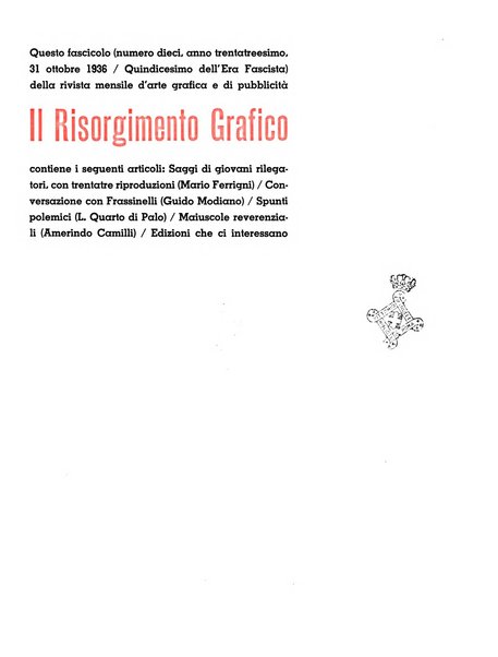 Il risorgimento grafico rivista tecnica mensile di saggi grafici e scritti tecnici