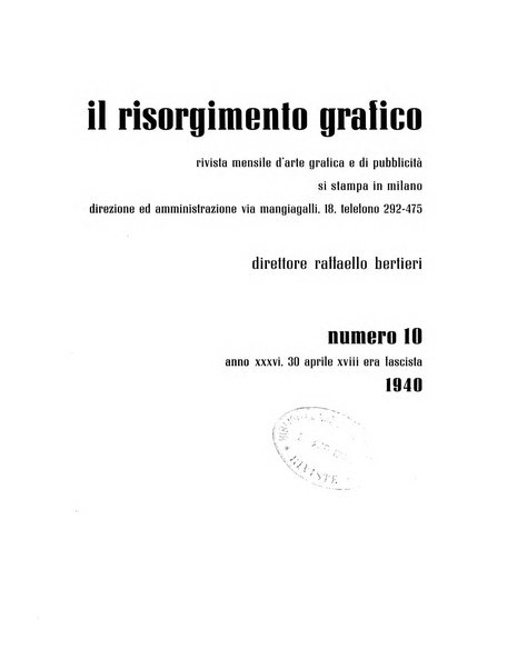 Il risorgimento grafico rivista tecnica mensile di saggi grafici e scritti tecnici