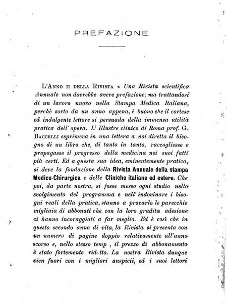 La rivista annuale della stampa medico-chirurgica e delle cliniche italiane ed estere