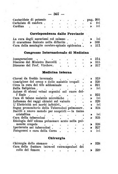 La rivista annuale della stampa medico-chirurgica e delle cliniche italiane ed estere