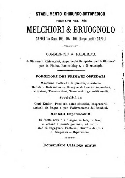 La rivista annuale della stampa medico-chirurgica e delle cliniche italiane ed estere