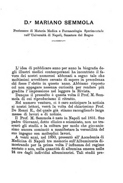 La rivista annuale della stampa medico-chirurgica e delle cliniche italiane ed estere