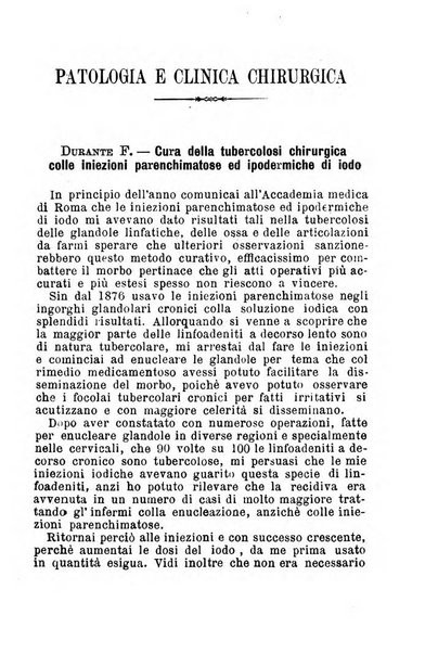 La rivista annuale della stampa medico-chirurgica e delle cliniche italiane ed estere