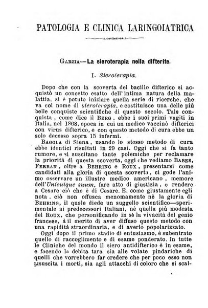 La rivista annuale della stampa medico-chirurgica e delle cliniche italiane ed estere