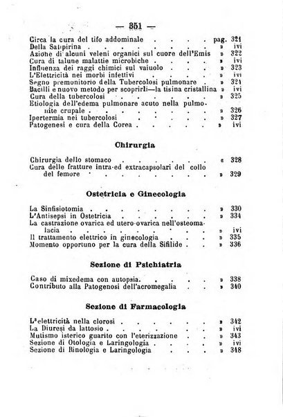 La rivista annuale della stampa medico-chirurgica e delle cliniche italiane ed estere