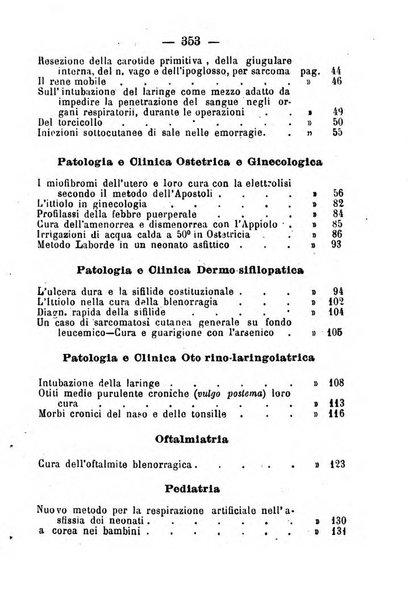 La rivista annuale della stampa medico-chirurgica e delle cliniche italiane ed estere