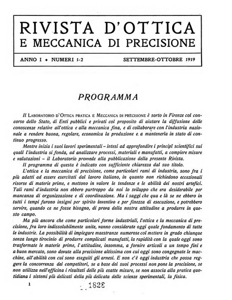 Rivista d'ottica e meccanica di precisione