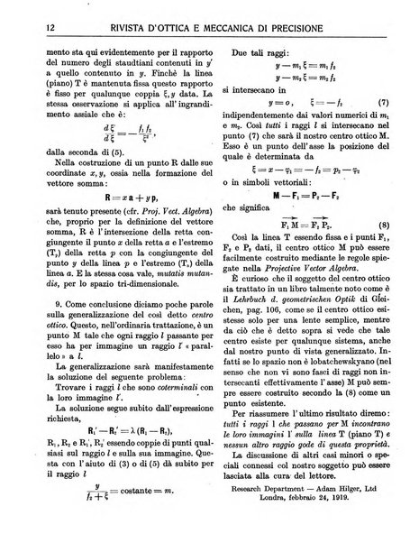 Rivista d'ottica e meccanica di precisione