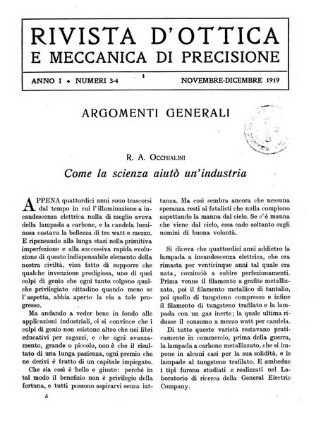 Rivista d'ottica e meccanica di precisione