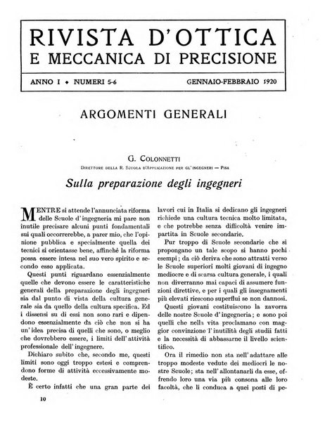 Rivista d'ottica e meccanica di precisione