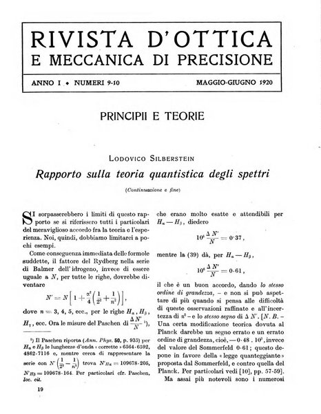 Rivista d'ottica e meccanica di precisione