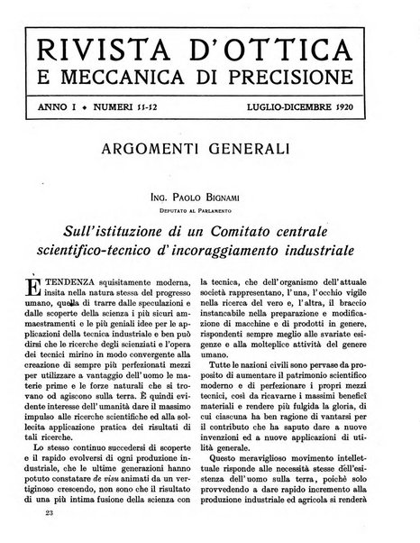 Rivista d'ottica e meccanica di precisione