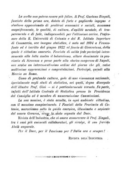 Rivista dell'industria periodico mensile dell'Unione industriale fascista