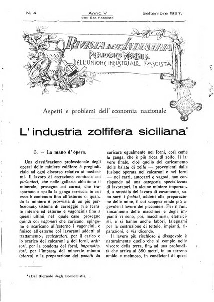 Rivista dell'industria periodico mensile dell'Unione industriale fascista