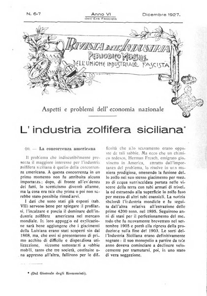 Rivista dell'industria periodico mensile dell'Unione industriale fascista