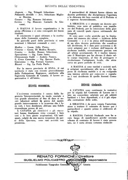 Rivista dell'industria periodico mensile dell'Unione industriale fascista