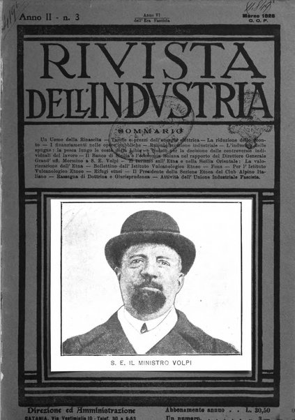 Rivista dell'industria periodico mensile dell'Unione industriale fascista